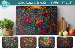 Glass Cutting Boards Kitchen | dragonflies PNG Product Image 1