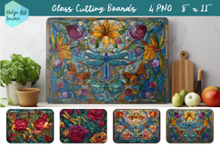 Glass Cutting Boards Kitchen | dragonflies PNG Product Image 1