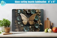 3D Butterfly Glass Cutting Boards Kitchen Product Image 1
