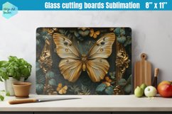 3D Butterfly Glass Cutting Boards Kitchen Product Image 1