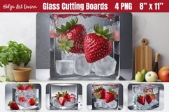 Glass Cutting Boards Kitchen | Ice strawberry Product Image 1