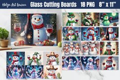 Glass Cutting Boards Kitchen | Snowman sublimation Product Image 1