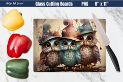 Owl Glass Cutting Boards | Kitchen Chopping Board Product Image 1