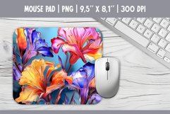 3d Bright Glass Flowers Mouse Pad | Sublimation Design PNG Product Image 1