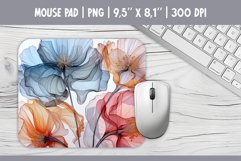 3d Bright Glass Flowers Mouse Pad | Sublimation Design PNG Product Image 1