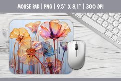 3d Bright Glass Flowers Mouse Pad | Sublimation Design PNG Product Image 1