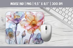 3d Bright Glass Flowers Mouse Pad | Sublimation Design PNG Product Image 1