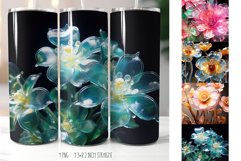 3d Glass FlowersTumbler Sublimation Product Image 3