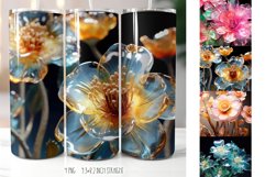 3d Glass FlowersTumbler Sublimation Product Image 4