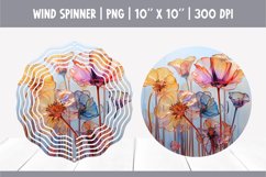 3d Bright Flowers Wind Spinner Sublimation | Spring Design Product Image 1