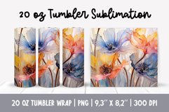 3d Flowers Tumbler Sublimation | Glass Flower Wrap Product Image 1