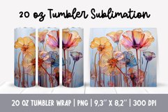 3d Flowers Tumbler Sublimation | Glass Flower Wrap Product Image 1
