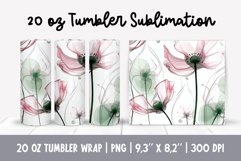 3d Flowers Tumbler Sublimation | Glass Flower Wrap Product Image 1