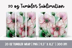3d Flowers Tumbler Sublimation | Glass Flower Wrap Product Image 1
