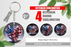 Keychain Glass Heart Patriotic Product Image 1