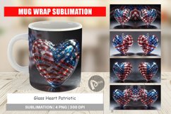 Mug Wrap Design Glass Heart Patriotic Product Image 1