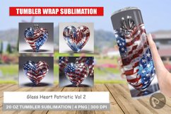 Tumbler Wrap Glass Heart Patriotic Product Image 1