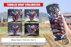 Tumbler Wrap Glass Heart Patriotic Product Image 1