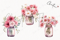 Pink Flower Jars | Spring PNG Product Image 3