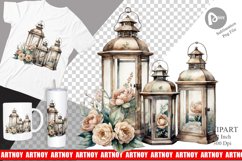 Watercolor Glass Lantern Clipart Product Image 1