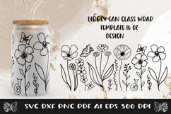 Glass Can Wrap Flower SVG Bundle. Libbey Can Glass Full Wrap Product Image 5