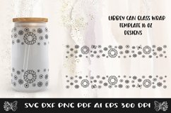 Glass Can Wrap SunFlower SVG. Libbey Glass Can Full Wrap. Product Image 1