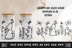 Glass Can Wrap Bunny SVG. Libbey Glass Can Full Wrap. Product Image 1