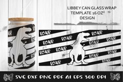 Can Glass Wrap Dinosaur SVG. Libbey Glass Can Full Wrap. Product Image 1
