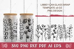 Glass Can Wrap Coffee|Flowers SVG|Libbey Glass Can Full Wrap Product Image 1