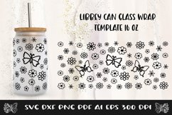 Glass Can Wrap Flower SVG. Libbey Glass Can Full Wrap. Product Image 1