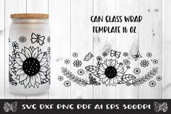 Can Glass Wrap Sunflower. Libbey Can Glass Full Wrap. Product Image 1