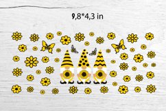 Glass Can Wrap Sunflower Gnome SVG. Libbey Glass Full Wrap. Product Image 2