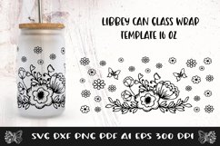 Glass Can Wrap Flowers SVG. Libbey Glass Can Full Wrap. Product Image 1