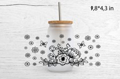Glass Can Wrap Flowers SVG. Libbey Glass Can Full Wrap. Product Image 2