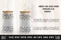 Glass Can Wrap SunFlower SVG. Libbey Glass Can Full Wrap. Product Image 2