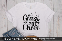 Glass of Cheer SVG - Christmas Wine Design Product Image 1