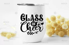Glass of cheer SVG, Christmas Wine SVG Design Product Image 2