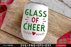 Glass Of Cheer SVG ,Christmas Wine SVG Design Product Image 1