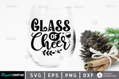 Glass of cheer SVG, Christmas Wine SVG Design Product Image 1