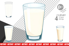 Glass of Milk Clipart Product Image 1