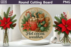 Vintage Christmas Kitchen | Round Cutting Board Sublimation Product Image 1