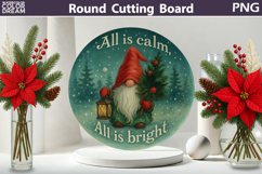 Vintage Christmas Kitchen | Round Cutting Board Sublimation Product Image 1