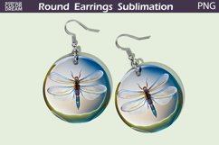 Dragonfly Round Earrings | 3D Dragonfly Earrings Product Image 1