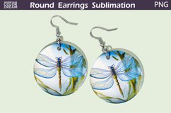 Dragonfly Round Earrings | 3D Dragonfly Earrings Product Image 1
