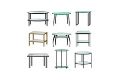 glass table set cartoon vector illustration Product Image 1