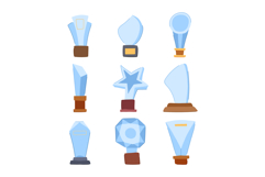 glass trophy set cartoon Product Image 1