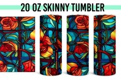 Roses Stained Glass - 20 oz Straight Tumbler PNG Product Image 1