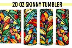 Flowers Stained Glass - 20 oz Straight Tumbler PNG Product Image 1