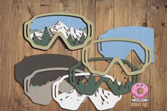 Goggles Snowbord laser cut files SVG for Glowforge, Cricut Product Image 2