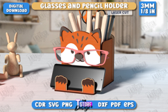 Animal Glasses and Pencil Holders Laser Cut Bundle, Kids SVG Product Image 3